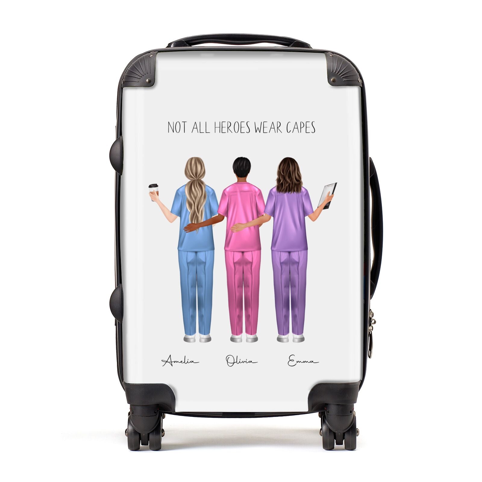 Personalised Three Nurses Suitcase