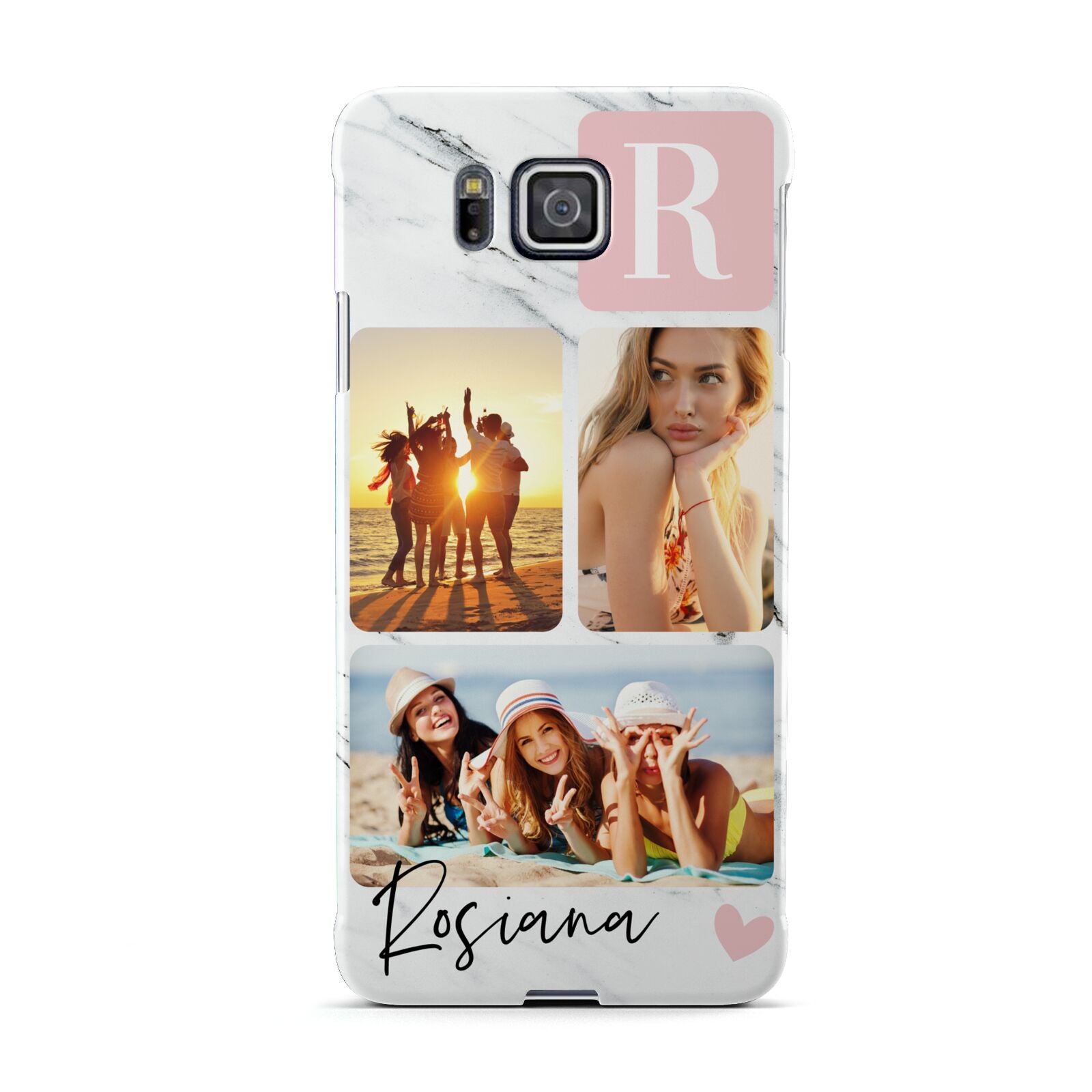 Personalised Three Photo Marble Name Samsung Galaxy Alpha Case
