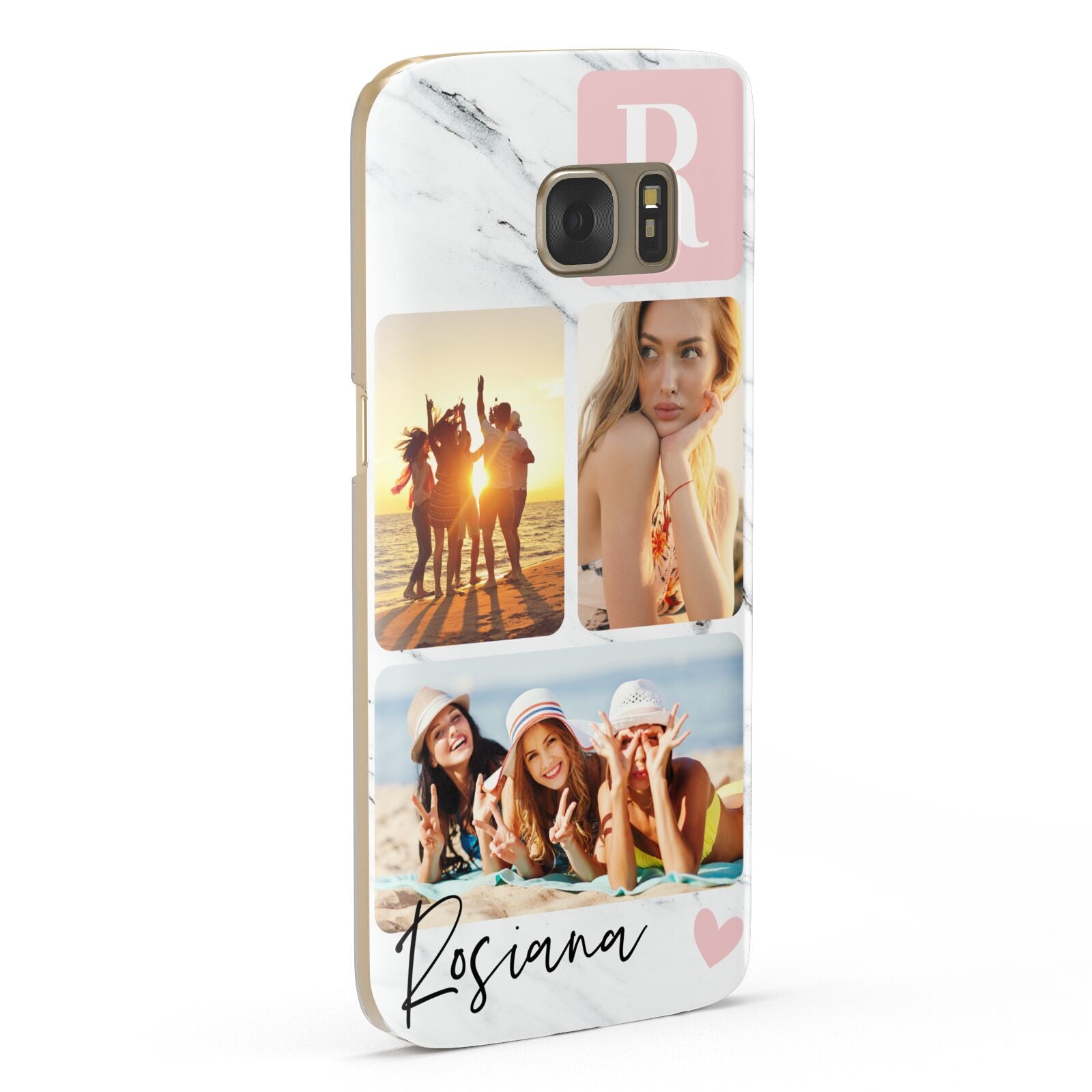 Personalised Three Photo Marble Name Samsung Galaxy Case Fourty Five Degrees