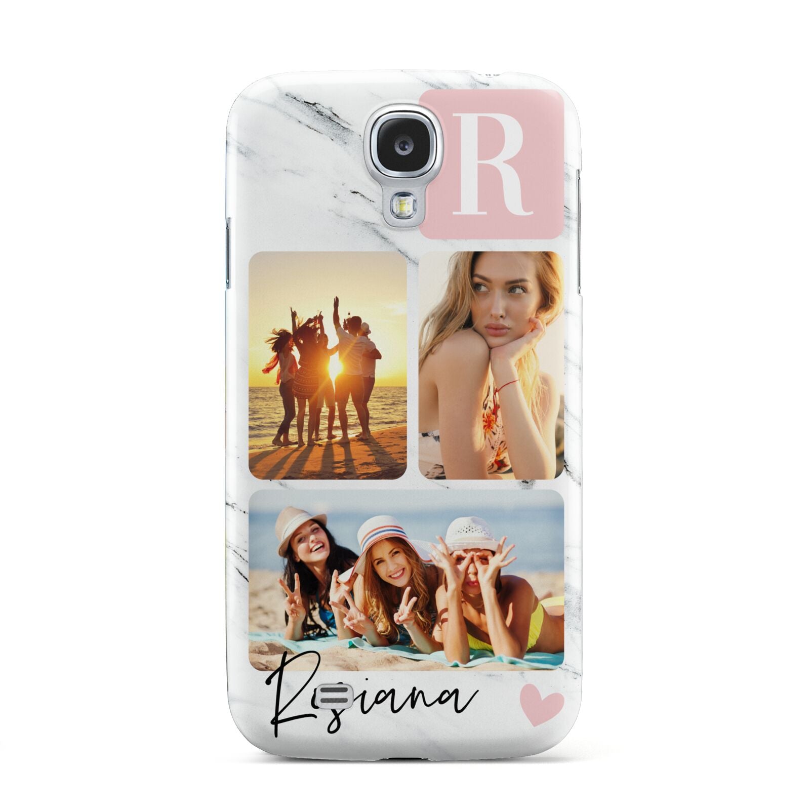 Personalised Three Photo Marble Name Samsung Galaxy S4 Case