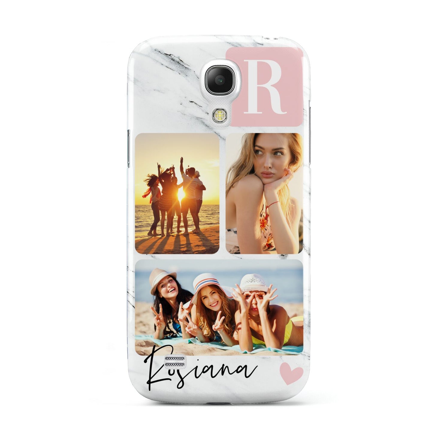 Personalised Three Photo Marble Name Samsung Galaxy S4 Mini Case