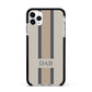 Personalised Three Stripes Apple iPhone 11 Pro Max in Silver with Black Impact Case