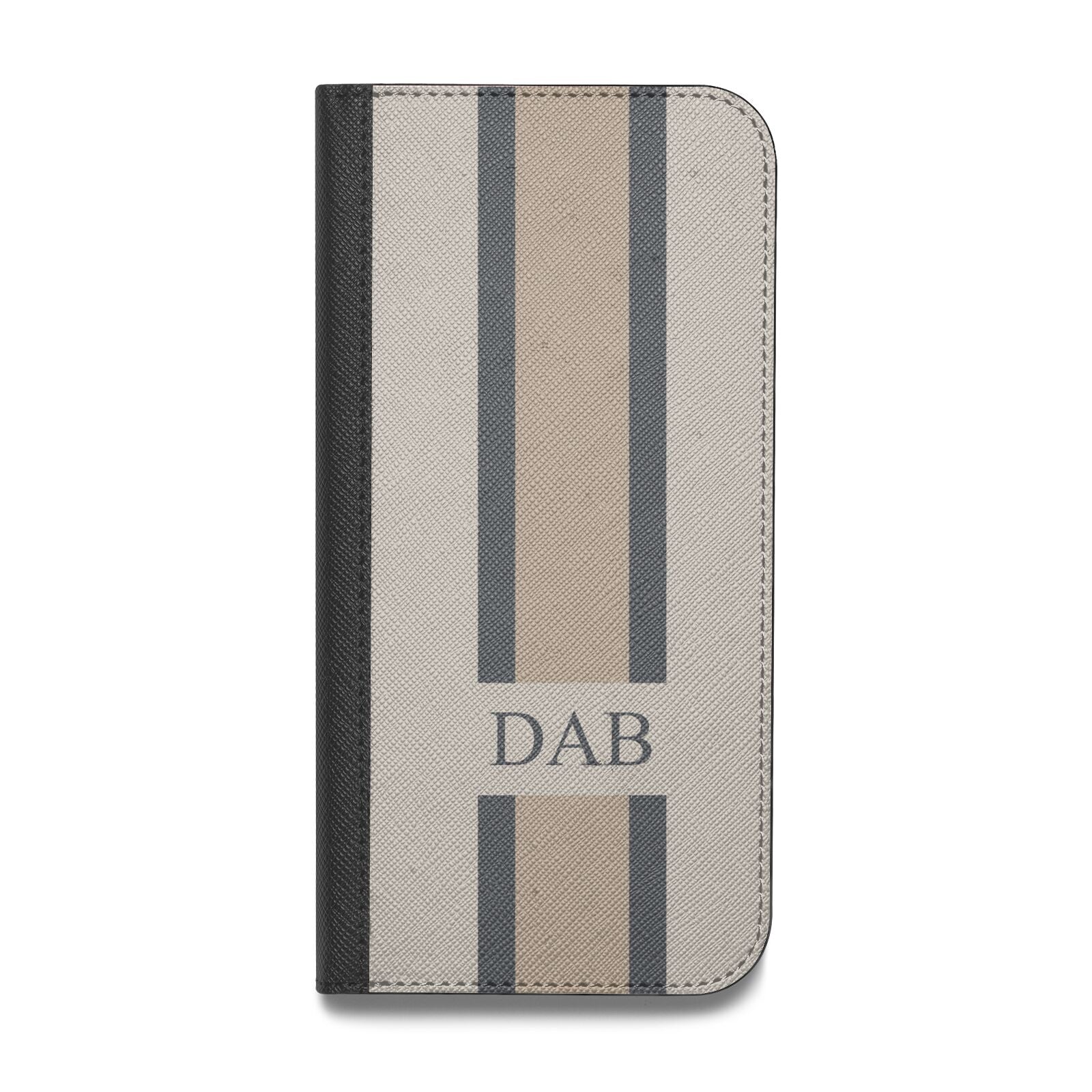 Personalised Three Stripes Vegan Leather Flip Samsung Case