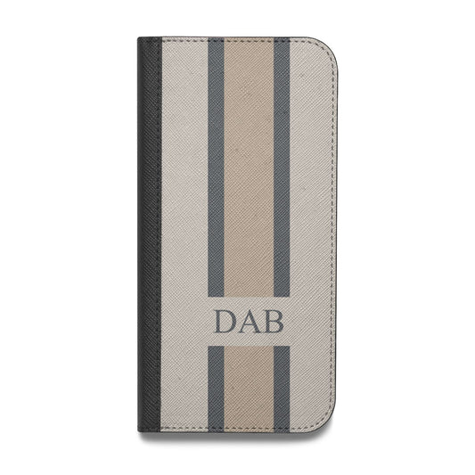 Personalised Three Stripes Vegan Leather Flip Samsung Case