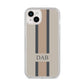 Personalised Three Stripes iPhone 14 Plus Clear Tough Case Starlight