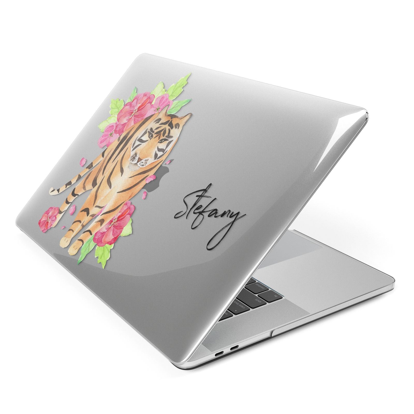 Personalised Tiger Apple MacBook Case Side View