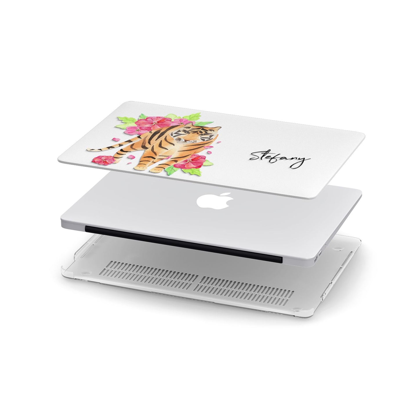 Personalised Tiger Apple MacBook Case in Detail
