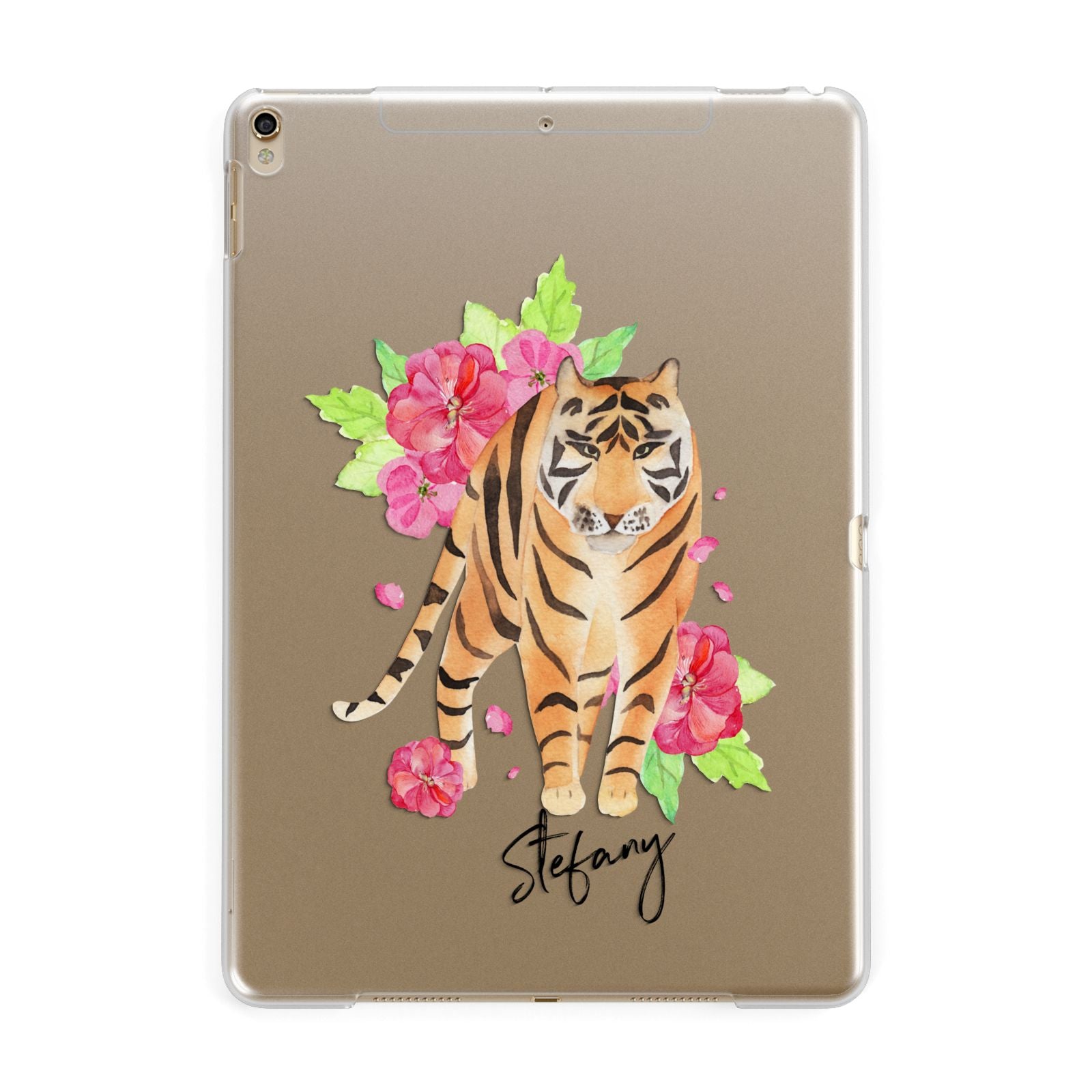 Personalised Tiger Apple iPad Gold Case