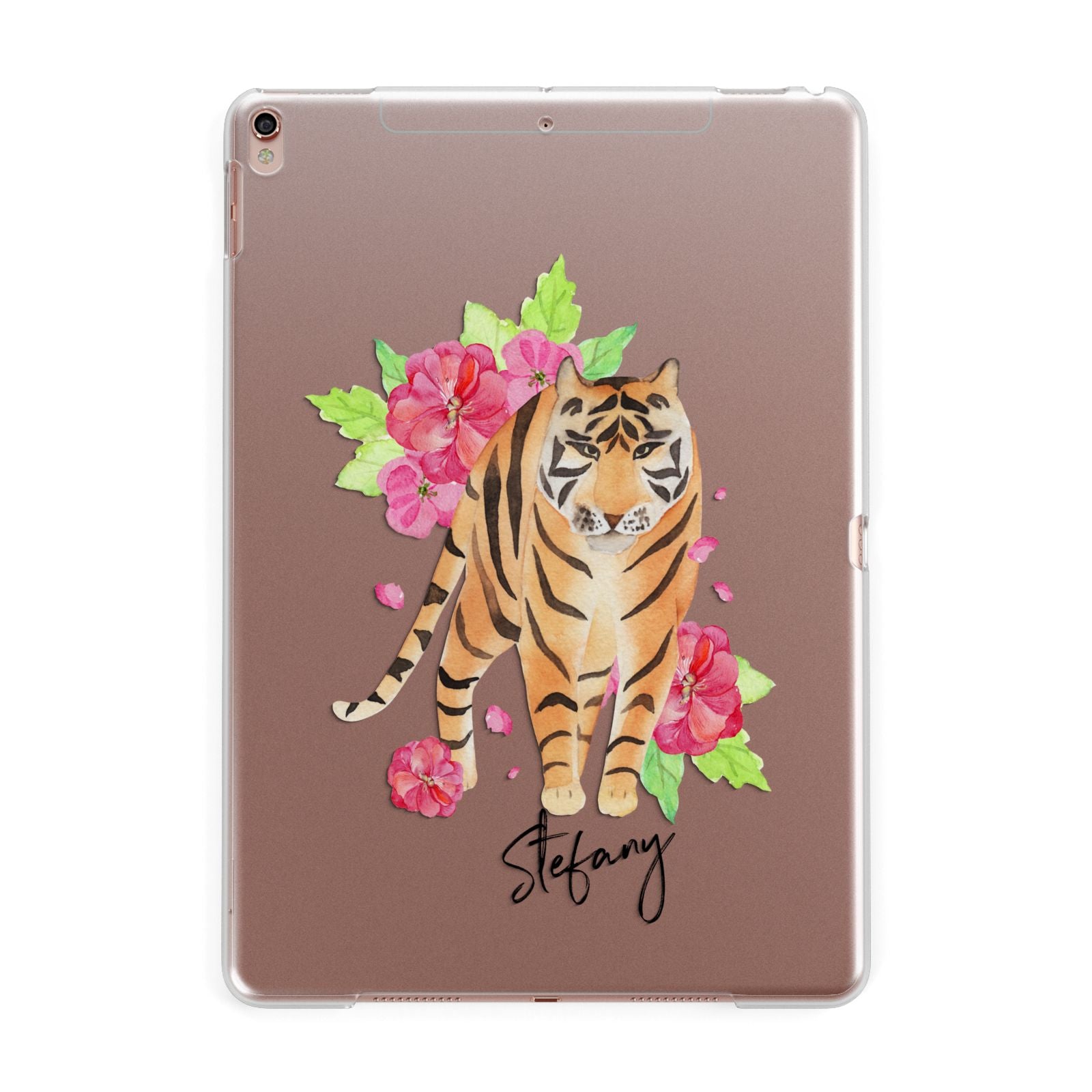 Personalised Tiger Apple iPad Rose Gold Case