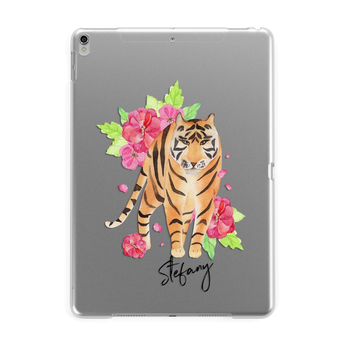 Personalised Tiger Apple iPad Silver Case