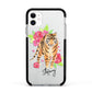 Personalised Tiger Apple iPhone 11 in White with Black Impact Case