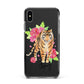 Personalised Tiger Apple iPhone Xs Max Impact Case Black Edge on Black Phone