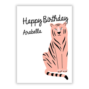 Personalisierte Tiger-Geburtstagsgrußkarte