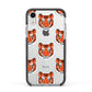 Personalised Tiger Head Apple iPhone XR Impact Case Black Edge on Silver Phone