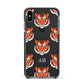 Personalised Tiger Head Apple iPhone Xs Max Impact Case Black Edge on Black Phone