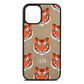 Personalised Tiger Head Gold Pebble Leather iPhone 12 Mini Case