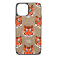 Personalised Tiger Head Gold Pebble Leather iPhone 13 Mini Case