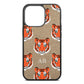 Personalised Tiger Head Gold Pebble Leather iPhone 13 Pro Case