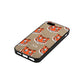 Personalised Tiger Head Gold Pebble Leather iPhone 5 Case Side Angle