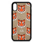 Personalised Tiger Head Gold Pebble Leather iPhone Xr Case