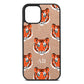 Personalised Tiger Head Rose Gold Pebble Leather iPhone 12 Case