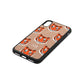 Personalised Tiger Head Rose Gold Pebble Leather iPhone Xs Case Side Angle