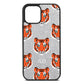 Personalised Tiger Head Silver Pebble Leather iPhone 12 Case