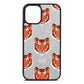 Personalised Tiger Head Silver Pebble Leather iPhone 12 Mini Case