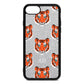 Personalised Tiger Head Silver Pebble Leather iPhone 8 Case