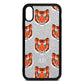 Personalised Tiger Head Silver Pebble Leather iPhone Xr Case