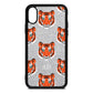 Personalised Tiger Head Silver Pebble Leather iPhone Xs Case