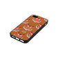 Personalised Tiger Head Tan Pebble Leather iPhone 5 Case Side Angle
