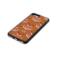 Personalised Tiger Head Tan Pebble Leather iPhone 8 Plus Case Side Angle