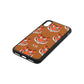 Personalised Tiger Head Tan Pebble Leather iPhone Xs Case Side Angle