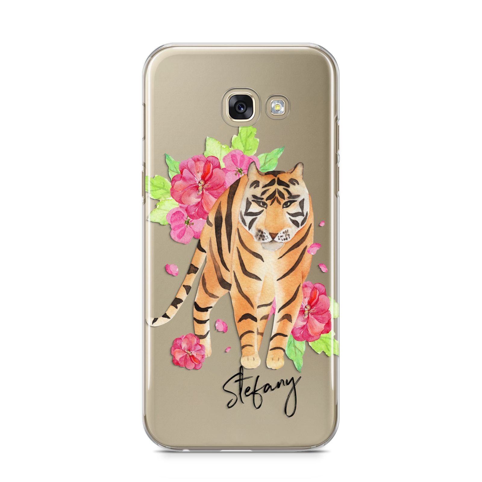 Personalised Tiger Samsung Galaxy A5 2017 Case on gold phone