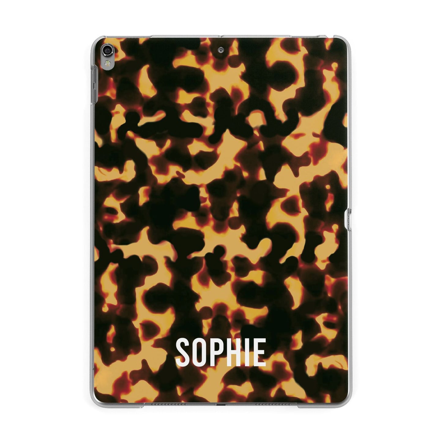 Personalised Tortoise Shell Pattern Apple iPad Grey Case