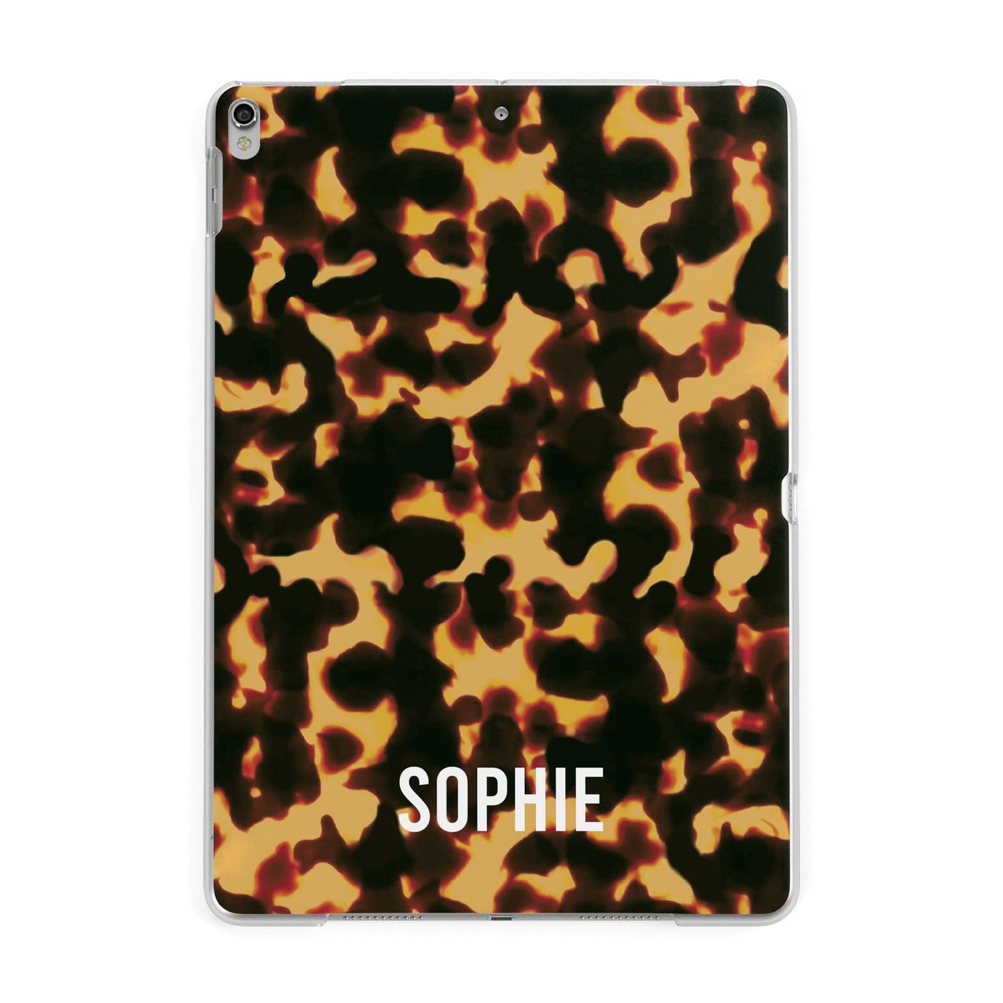 Personalised Tortoise Shell Pattern Apple iPad Silver Case