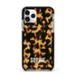 Personalised Tortoise Shell Pattern Apple iPhone 11 Pro in Silver with Black Impact Case