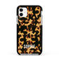 Personalised Tortoise Shell Pattern Apple iPhone 11 in White with Black Impact Case