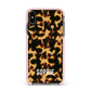 Personalised Tortoise Shell Pattern Apple iPhone Xs Max Impact Case Pink Edge on Black Phone