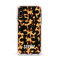 Personalised Tortoise Shell Pattern Apple iPhone Xs Max Impact Case Pink Edge on Silver Phone