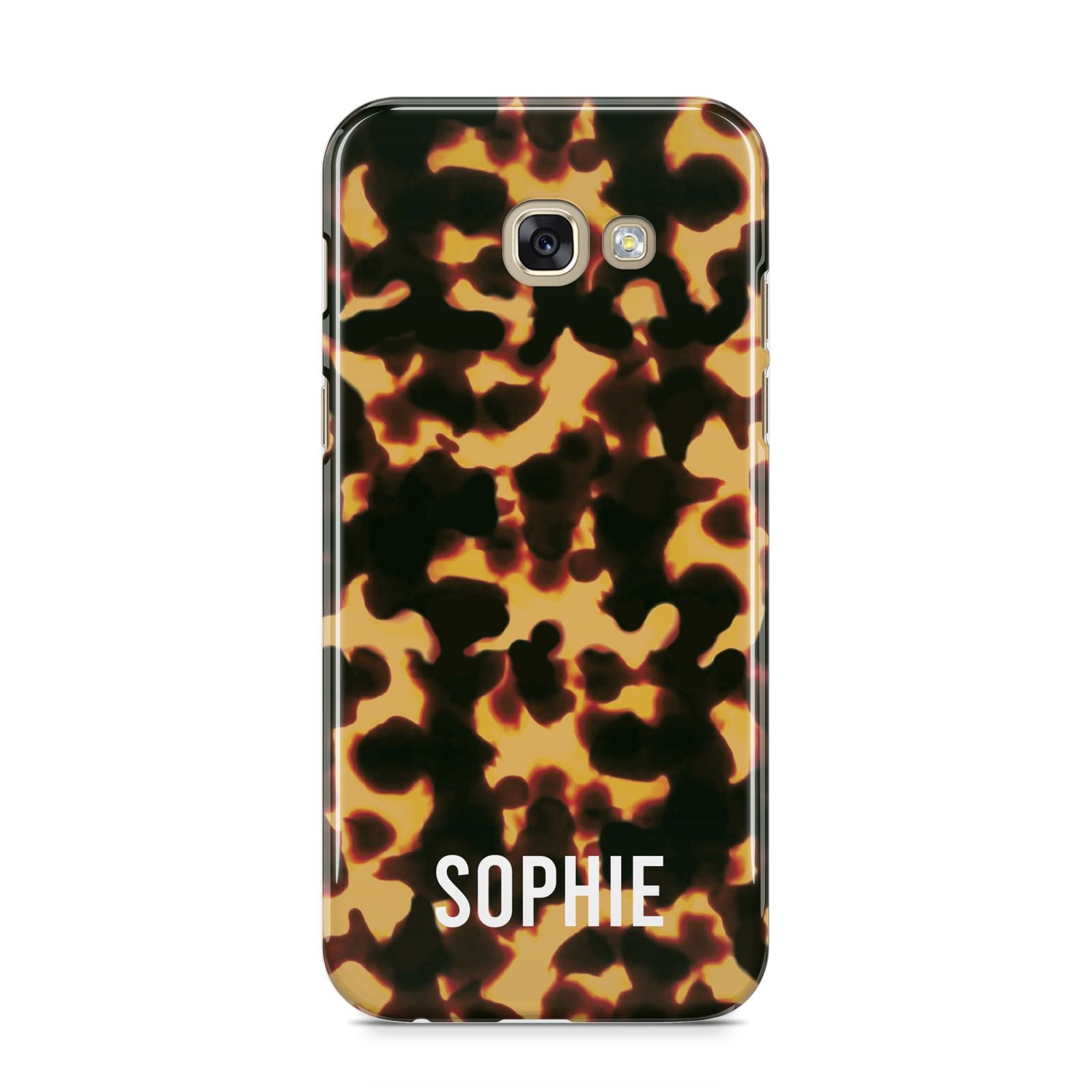 Personalised Tortoise Shell Pattern Samsung Galaxy A5 2017 Case on gold phone