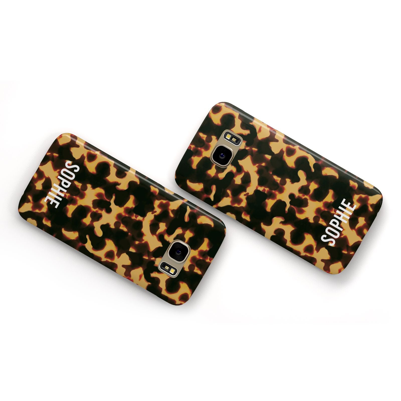 Personalised Tortoise Shell Pattern Samsung Galaxy Case Flat Overview