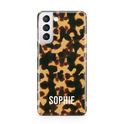 Personalised Tortoise Shell Pattern Samsung S21 Case