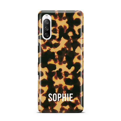 Personalised Tortoise Shell Pattern Sony Xperia 10 III Case