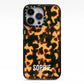 Personalised Tortoise Shell Pattern iPhone 13 Pro Black Impact Case on Silver phone