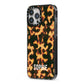 Personalised Tortoise Shell Pattern iPhone 13 Pro Max Black Impact Case Side Angle on Silver phone