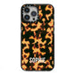 Personalised Tortoise Shell Pattern iPhone 13 Pro Max Black Impact Case on Silver phone