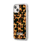 Personalised Tortoise Shell Pattern iPhone 14 Plus Clear Tough Case Starlight Angled Image