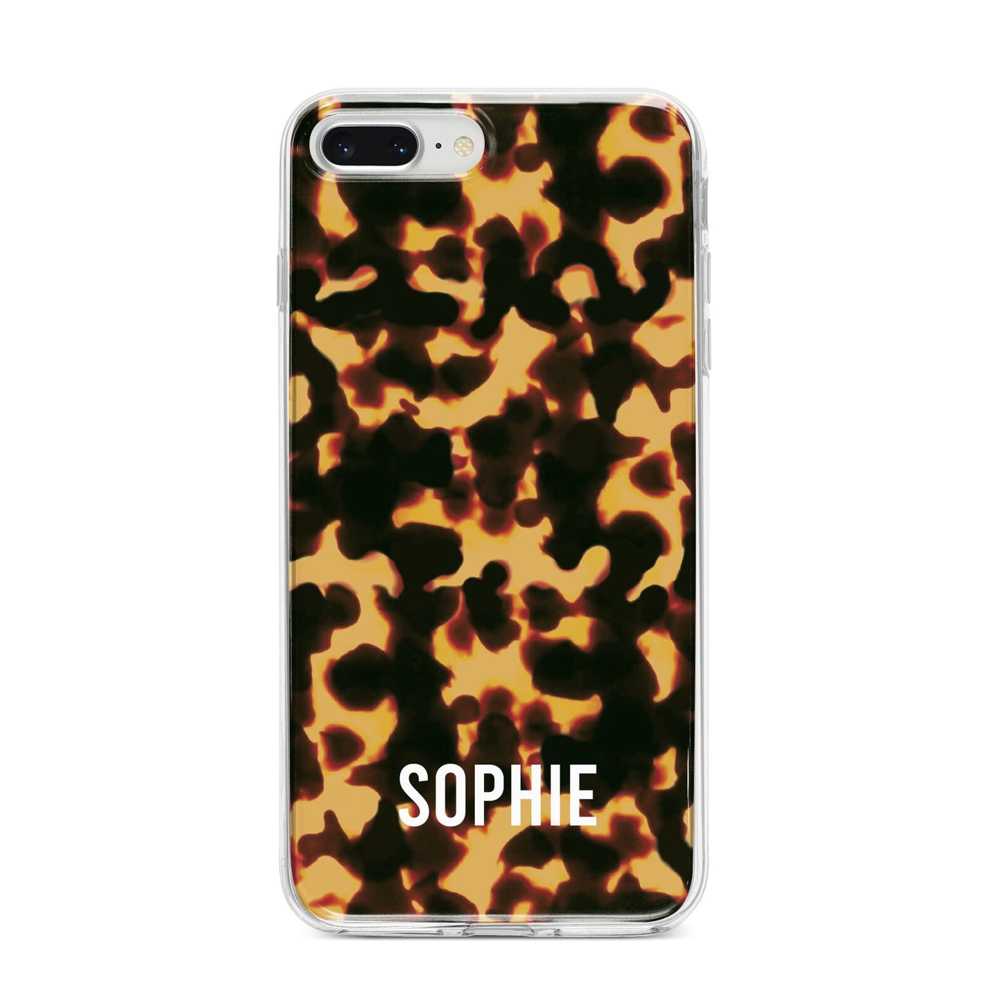 Personalised Tortoise Shell Pattern iPhone 8 Plus Bumper Case on Silver iPhone